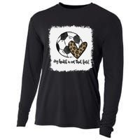 Bleached My Heart Is On That Field Soccer Mom Leopard Cooling Performance Long Sleeve Crew