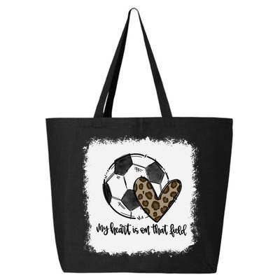Bleached My Heart Is On That Field Soccer Mom Leopard 25L Jumbo Tote