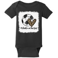 Bleached My Heart Is On That Field Soccer Mom Leopard Baby Bodysuit
