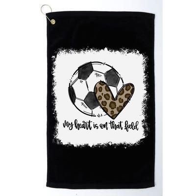Bleached My Heart Is On That Field Soccer Mom Leopard Golf Towel
