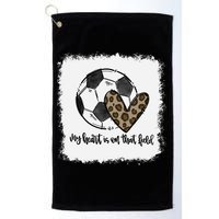Bleached My Heart Is On That Field Soccer Mom Leopard Golf Towel