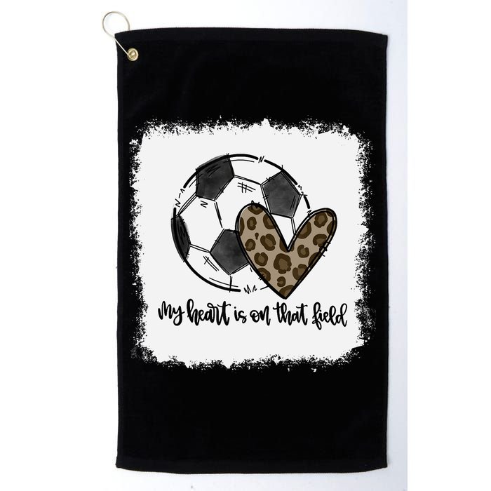 Bleached My Heart Is On That Field Soccer Mom Leopard Golf Towel