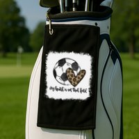 Bleached My Heart Is On That Field Soccer Mom Leopard Golf Towel