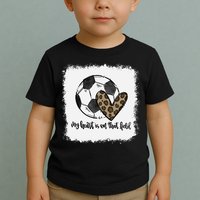 Bleached My Heart Is On That Field Soccer Mom Leopard Toddler T-Shirt