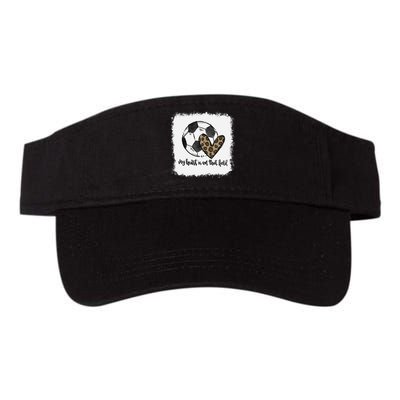 Bleached My Heart Is On That Field Soccer Mom Leopard Visor