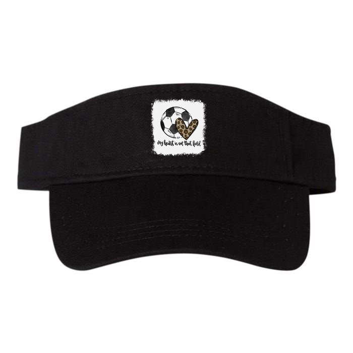 Bleached My Heart Is On That Field Soccer Mom Leopard Visor