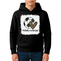 Bleached My Heart Is On That Field Soccer Mom Leopard Kids Hoodie