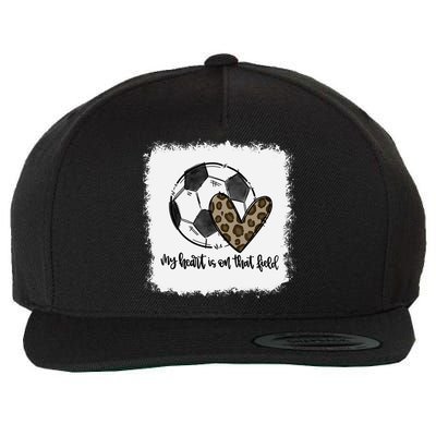 Bleached My Heart Is On That Field Soccer Mom Leopard Wool Snapback Cap