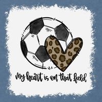 Bleached My Heart Is On That Field Soccer Mom Leopard Garment-Dyed Sweatshirt