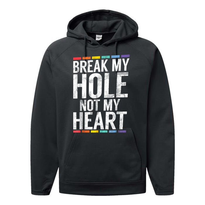 Break My Hole Not My Heart Vintage Performance Fleece Hoodie