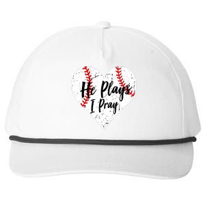 Baseball Mom He Plays I Pray Jersey Baseball Favorite Player Snapback Five-Panel Rope Hat