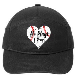 Baseball Mom He Plays I Pray Jersey Baseball Favorite Player 7-Panel Snapback Hat