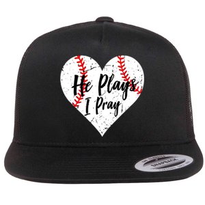 Baseball Mom He Plays I Pray Jersey Baseball Favorite Player Flat Bill Trucker Hat