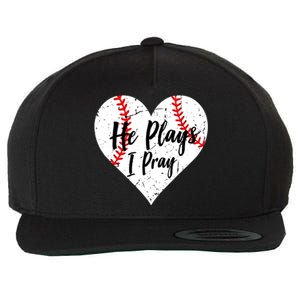 Baseball Mom He Plays I Pray Jersey Baseball Favorite Player Wool Snapback Cap