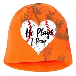 Baseball Mom He Plays I Pray Jersey Baseball Favorite Player Kati - Camo Knit Beanie