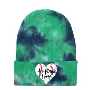 Baseball Mom He Plays I Pray Jersey Baseball Favorite Player Tie Dye 12in Knit Beanie