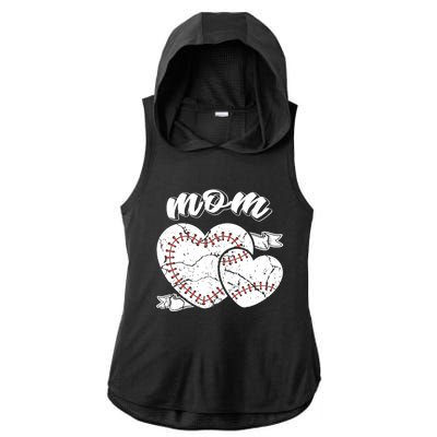 Baseball Mom Heart Ball Cool Baseball Proud Grandma Mothers Gift Ladies PosiCharge Tri-Blend Wicking Draft Hoodie Tank