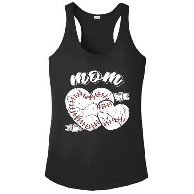 Baseball Mom Heart Ball Cool Baseball Proud Grandma Mothers Gift Ladies PosiCharge Competitor Racerback Tank