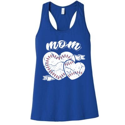 Baseball Mom Heart Ball Cool Baseball Proud Grandma Mothers Gift Women's Racerback Tank