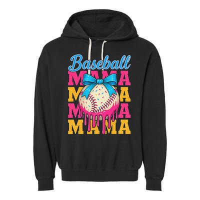 Baseball Mama Home Plate Ice Cream Drip With Sprinkles Drip Garment-Dyed Fleece Hoodie