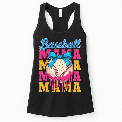 Baseball Mama Home Plate Ice Cream Drip With Sprinkles Drip Womens Tank Top