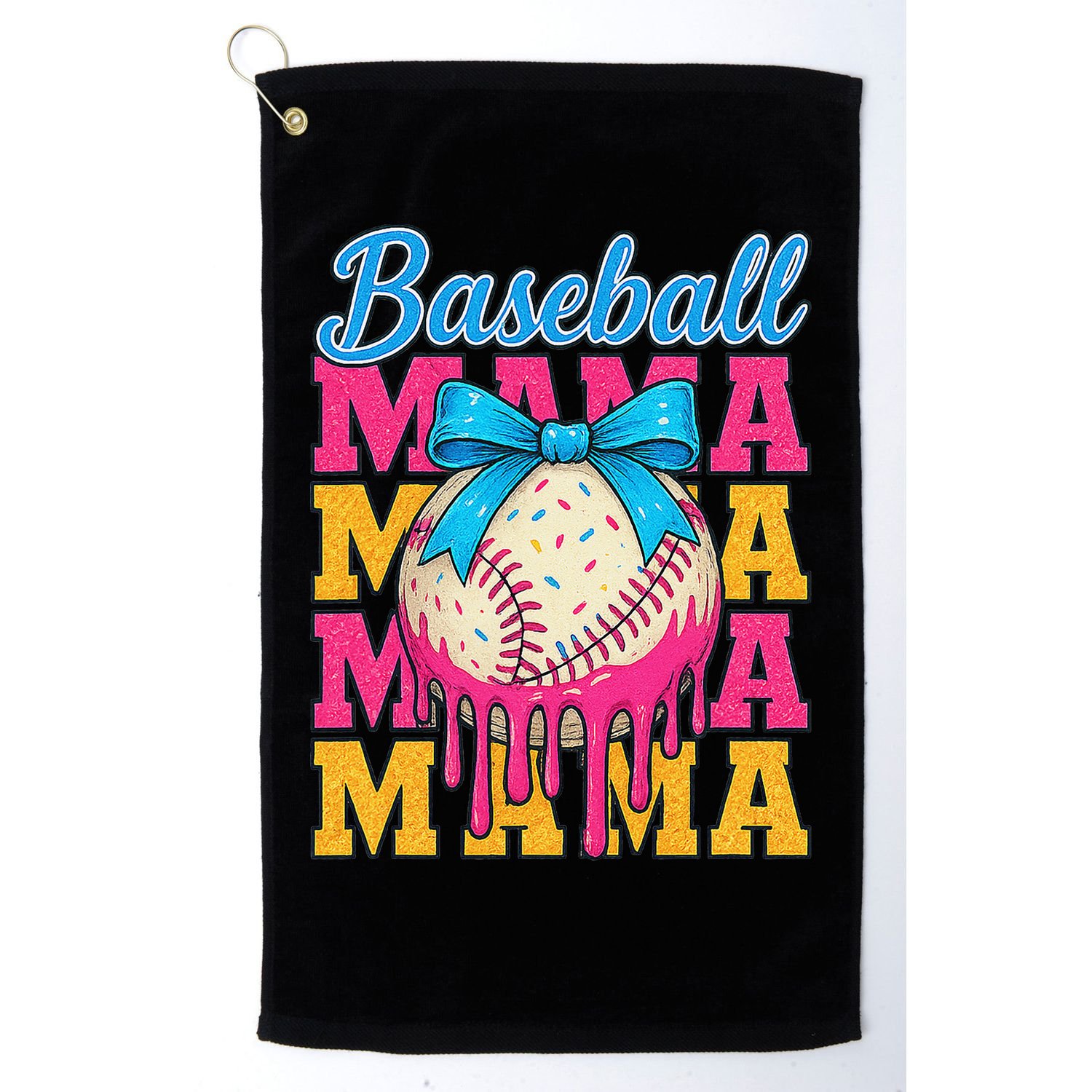 Baseball Mama Home Plate Ice Cream Drip With Sprinkles Drip Golf Towel