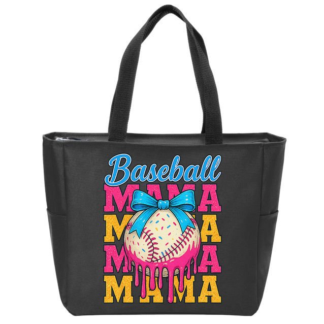 Baseball Mama Home Plate Ice Cream Drip With Sprinkles Drip Zip Tote Bag
