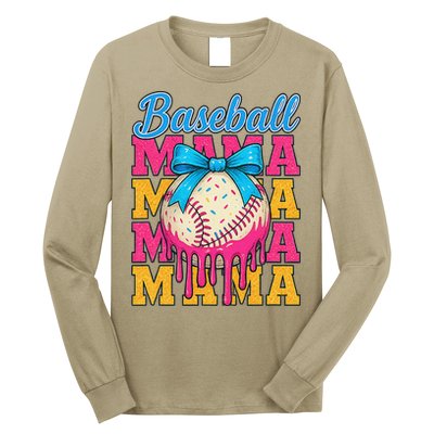 Baseball Mama Home Plate Ice Cream Drip With Sprinkles Drip Long Sleeve Shirt