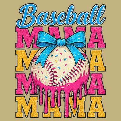 Baseball Mama Home Plate Ice Cream Drip With Sprinkles Drip T-Shirt
