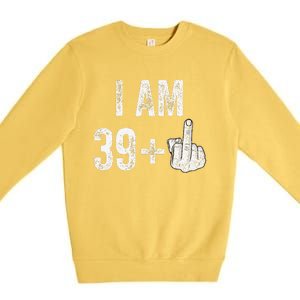 Birthday Male Him Fun 40 Funny 40th Birthday Premium Crewneck Sweatshirt