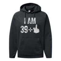 Birthday Male Him Fun 40 Funny 40th Birthday Performance Fleece Hoodie