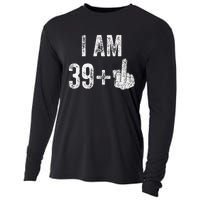 Birthday Male Him Fun 40 Funny 40th Birthday Cooling Performance Long Sleeve Crew