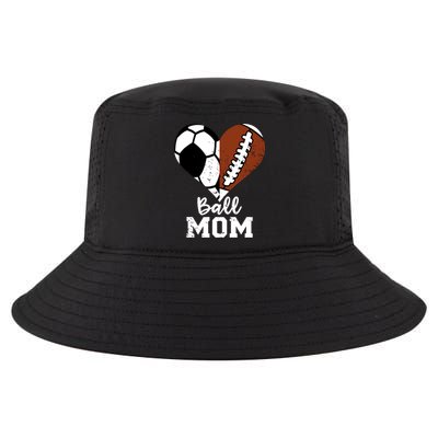 Ball Mom Heart Funny Football Soccer Mom Cute Gift Cool Comfort Performance Bucket Hat