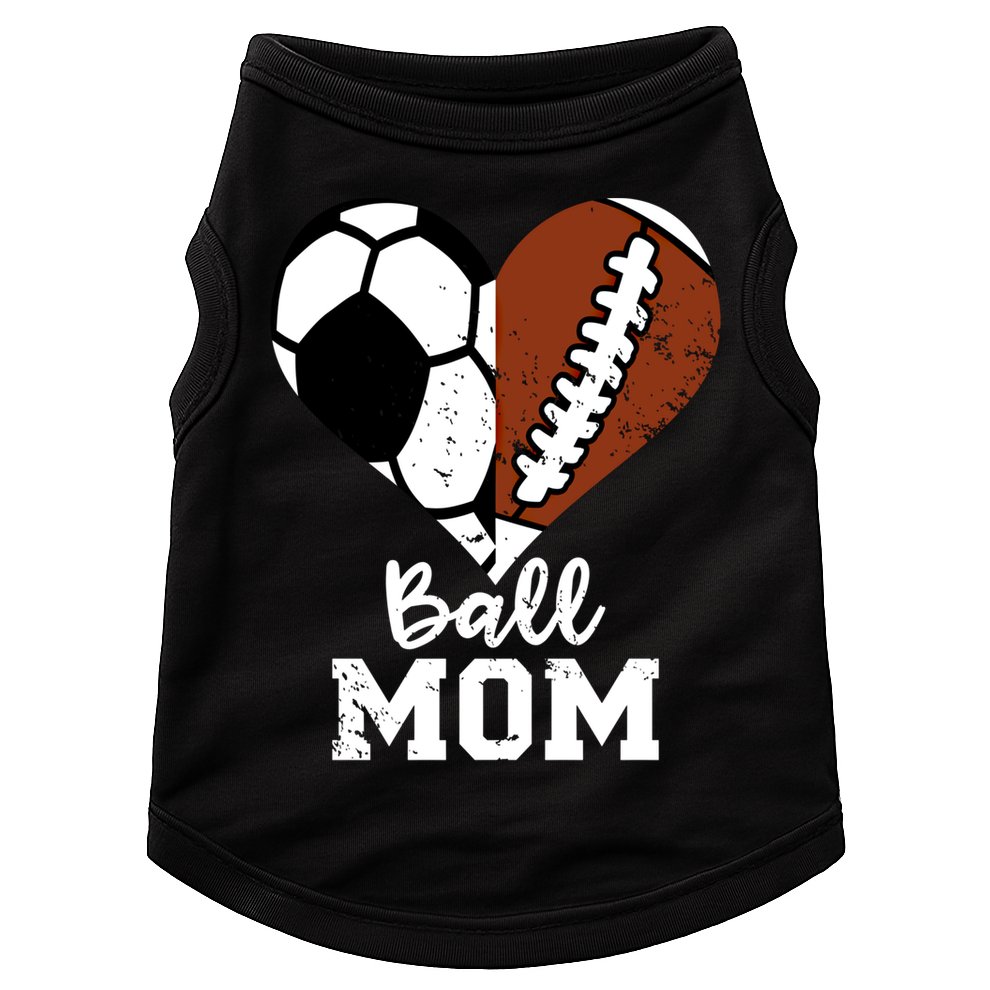 Ball Mom Heart Funny Football Soccer Mom Cute Gift Doggie Tank