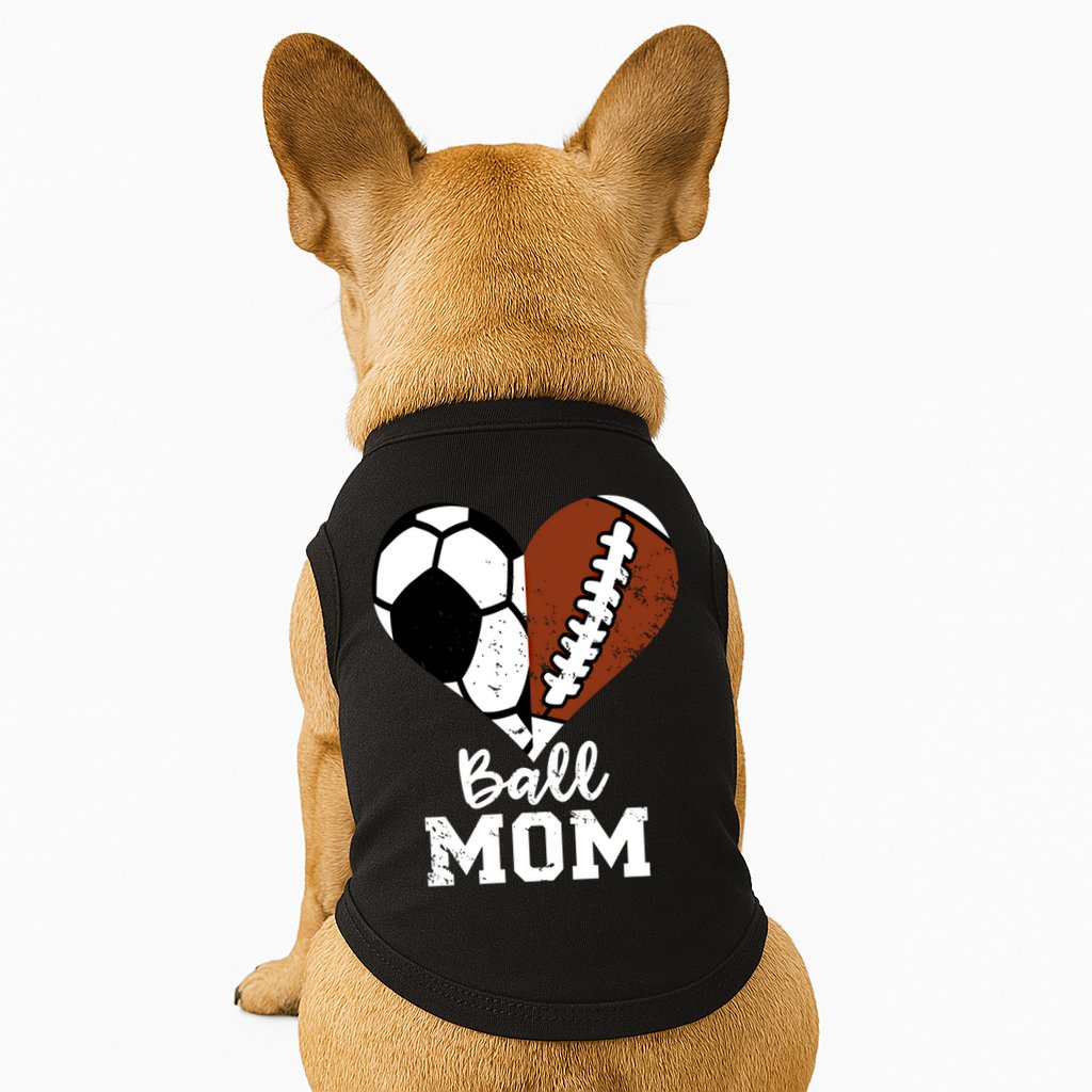 Ball Mom Heart Funny Football Soccer Mom Cute Gift Doggie Tank