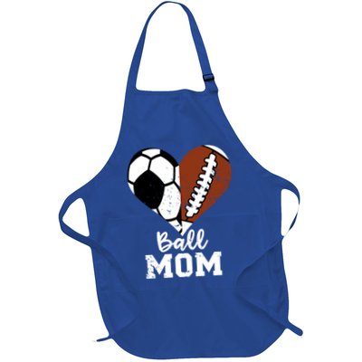 Ball Mom Heart Funny Football Soccer Mom Cute Gift Apron
