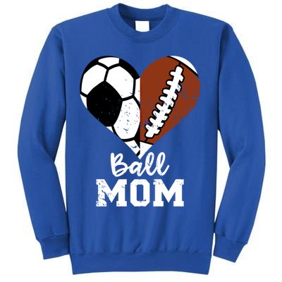 Ball Mom Heart Funny Football Soccer Mom Cute Gift Sweatshirt