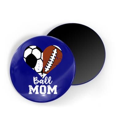 Ball Mom Heart Funny Football Soccer Mom Cute Gift Magnet
