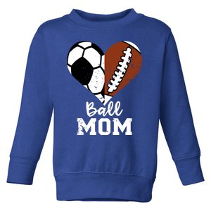 Ball Mom Heart Funny Football Soccer Mom Cute Gift Toddler Sweatshirt