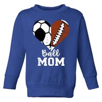 Ball Mom Heart Funny Football Soccer Mom Cute Gift Toddler Sweatshirt