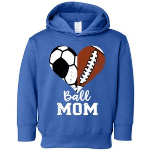 Ball Mom Heart Funny Football Soccer Mom Cute Gift Toddler Hoodie