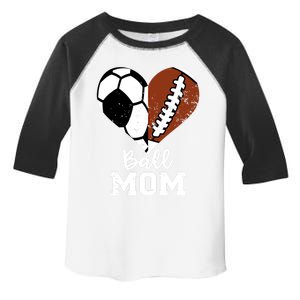 Ball Mom Heart Funny Football Soccer Mom Cute Gift Toddler Fine Jersey T-Shirt