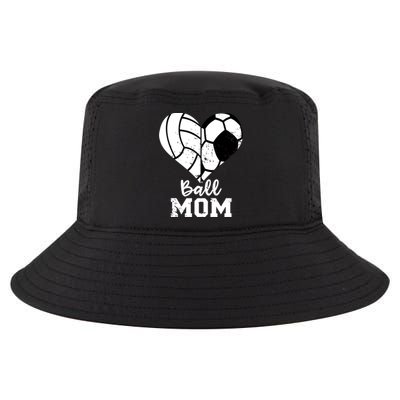 Ball Mom Heart Funny Soccer Volleyball Mom Gift Cool Comfort Performance Bucket Hat