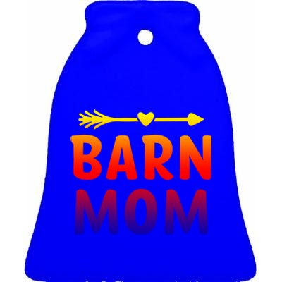 Barn Mom Horse Riding Barnyard Animals Mothers Day Gift Ceramic Bell Ornament