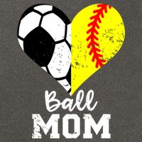 Ball Mom Heart Funny Softball Soccer Mom Gift Cotton Canvas Backpack