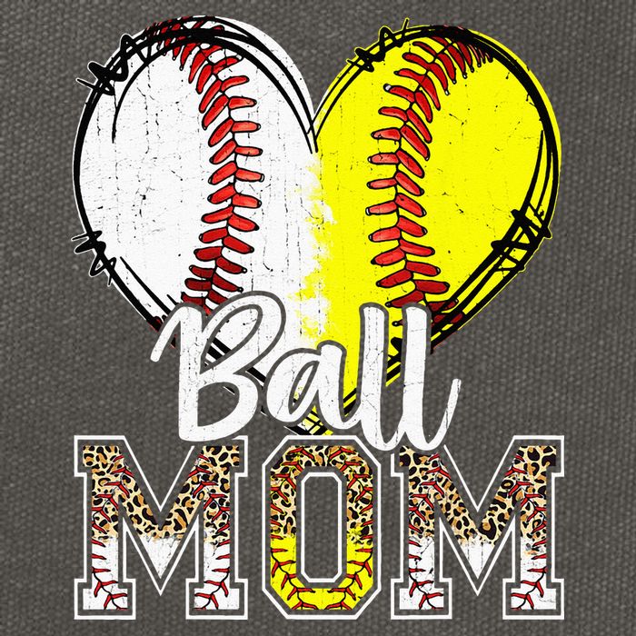 Ball Mom Heart Baseball Softball Mama Women Mothers Day Cotton Canvas Backpack