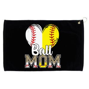 Ball Mom Heart Baseball Softball  Gifts mother's day Grommeted Golf Towel