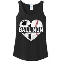 Ball Mom Heart Baseball Soccer Mom Ladies Essential Tank