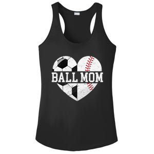 Ball Mom Heart Baseball Soccer Mom Ladies PosiCharge Competitor Racerback Tank