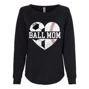 Ball Mom Heart Baseball Soccer Mom Womens California Wash Sweatshirt